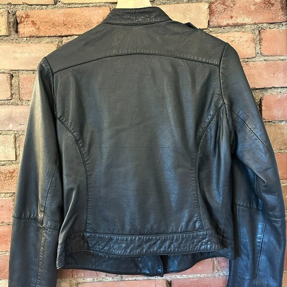 🖤 BOD & CHRISTENSEN Black Leather Biker Jacket – Size M 🖤 - Picture 4 of 8